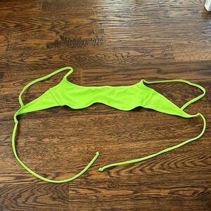 Skims signature swim micro scoop bikini top, limited edition neon green, size s